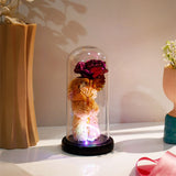 Purple Rose Teddy Bear LED Jar