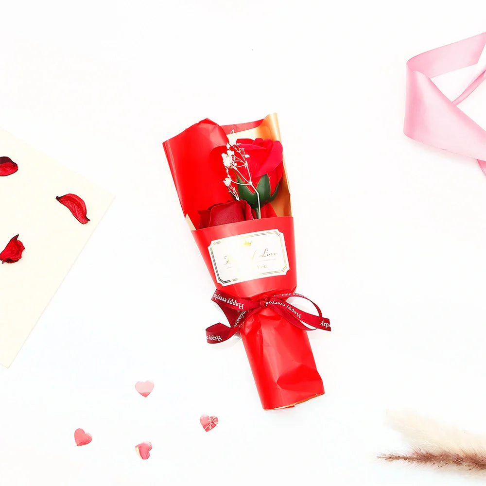 Romantic Single Rose Artificial Flower Bouquet