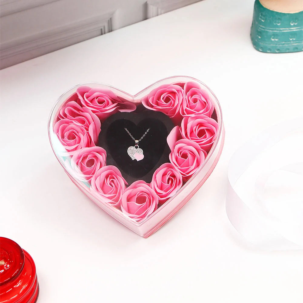 Pink Heart Valentines Jewellery Box