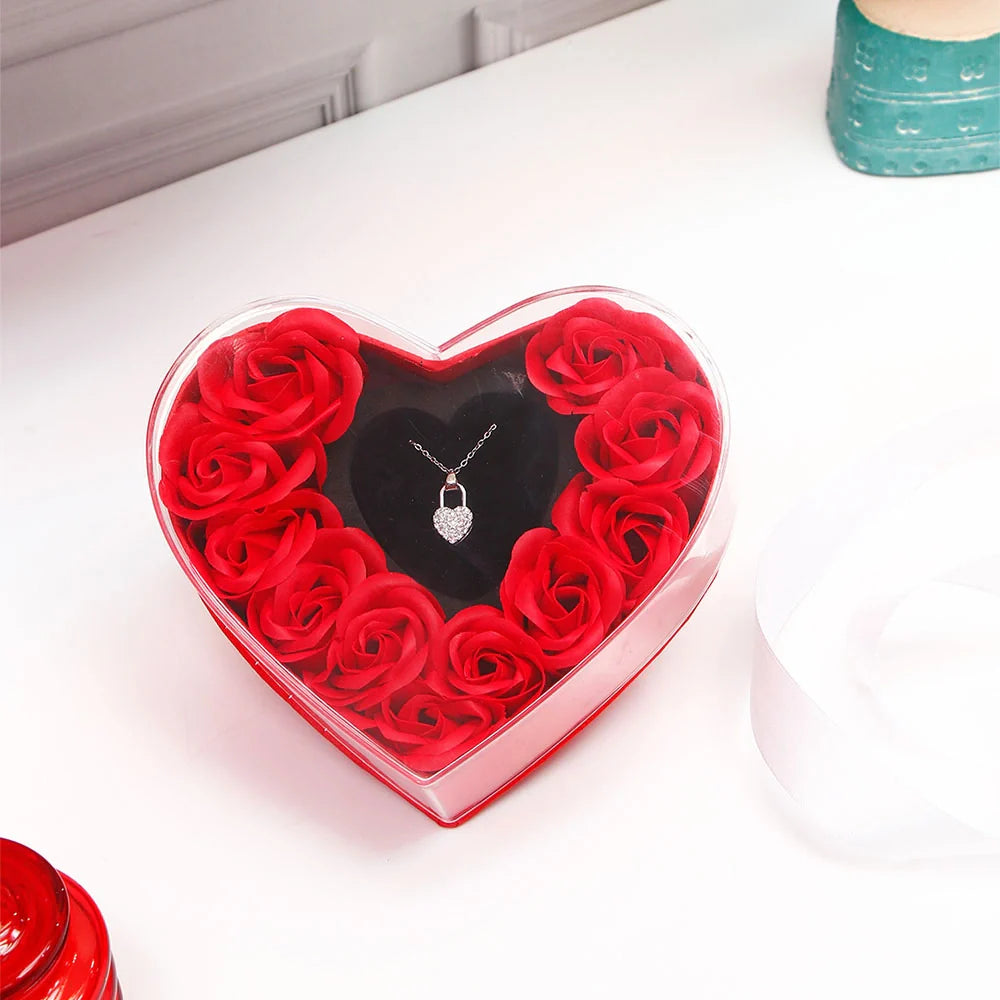 Red Heart Valentines Jewellery Box