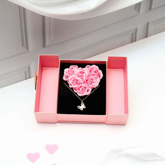 Pink Roses Jewellery Treasure Box