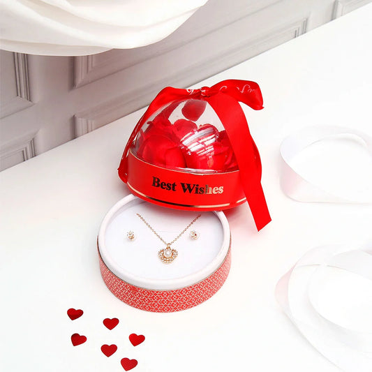 Best Wishes Red Valentines Jewellery Box