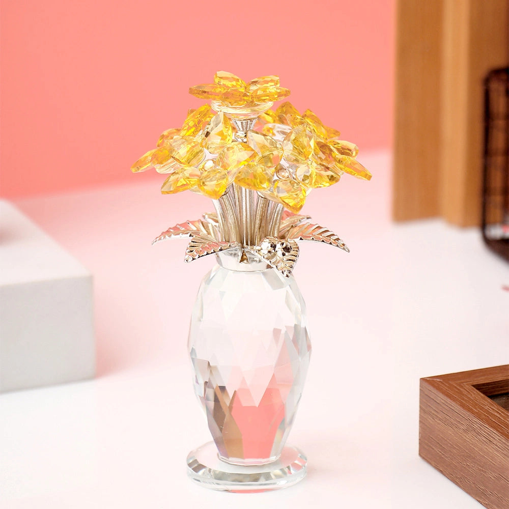 Archies Yellow Crystal Sunflower Bouquet Figurine