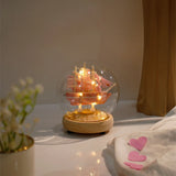 Pink Sailboat Glass Dome Decorative LED Light