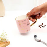 Love Emblished Pink Love Handle Mug
