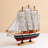Red & Black Striped Sailing Ship Decorative Showpiece