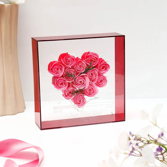Romantic Pink Roses LED Floral Display