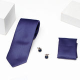 Blue Tie Set With IKYK Tuscan Leather