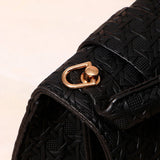 Black Star-Weave Textured Sling Bag