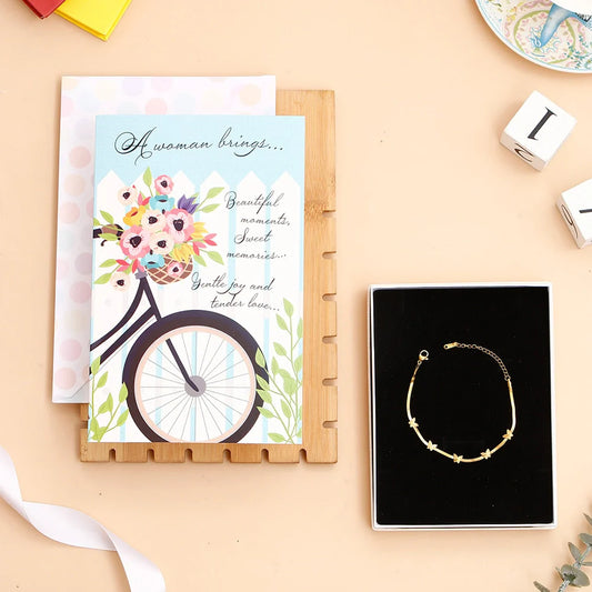 Beautiful Women's Day Greeting Card With Bracelet