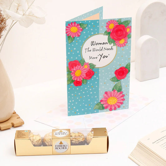 The World Needs You Women's Day Greeting Card With Chocolate