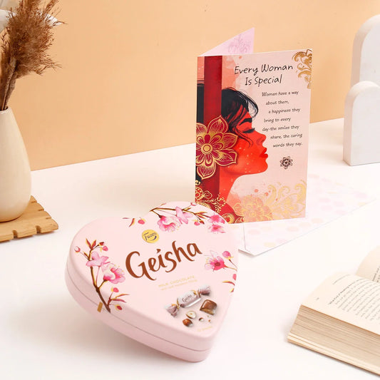Every Women Is Special Women's day Greeting Card With Chocolate
