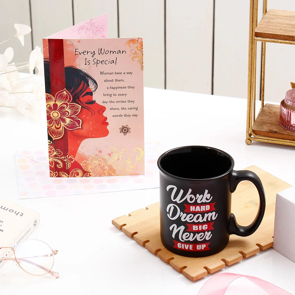 Beautiful Women's Day Greeting Card With Mug
