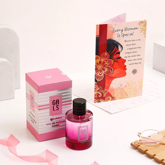 Every Women Is Special Women's day Card With Gals Perfume