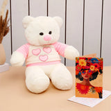 Pretty Women Women's Day Greeting Card With Teddy