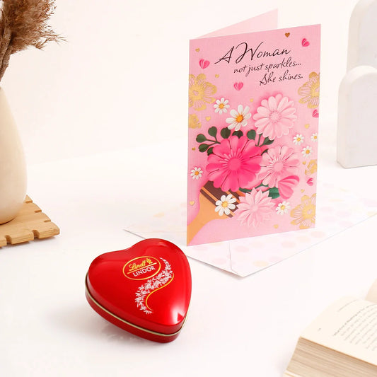 She Shines Women's Day Greeting Card With Chocolate