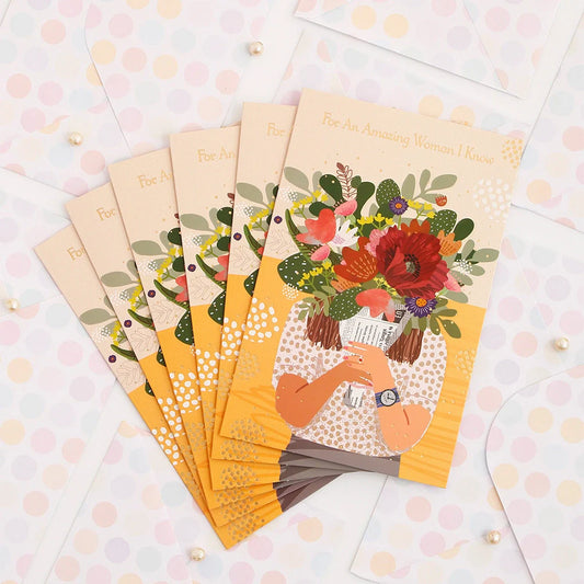 Pack Of 6 Wonderful Women's Day Greeting Card