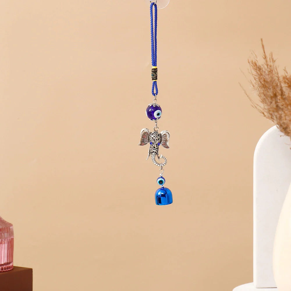 Elephant Evil Eye Hanging With Bells