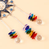 Elephant Sun Moon Evil Eye Hanging With Rainbow Crystal Drops