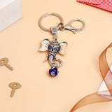 Elephant Face Evil Eye Keychain