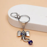 Elephant Face Evil Eye Keychain