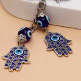 Crystal Studded Evil Eye Hand Keychain