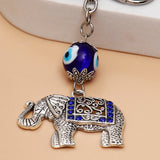 Elephant Evil Eye Keychain