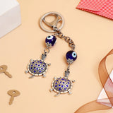 Dual Turtle Evil Eye Keychain
