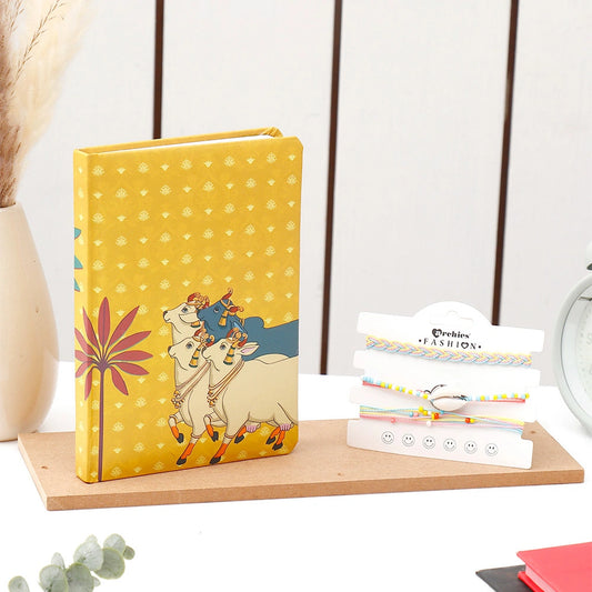 Archies Pichwai Cow Print Notebook & Fashion Bracelet Set