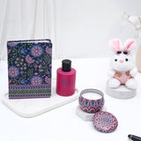 Navy Floral Diary with 01 Women Perfume, Tin Candle and Bunny Keychain