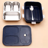 Navy Blue Stainless Steel Bento Box