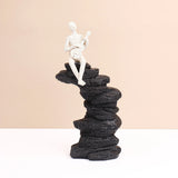 White Guitarist on Rocks Showpiece