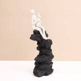 White Guitarist on Rocks Showpiece