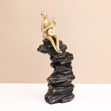 Golden Guitarist on Rocks Showpiece