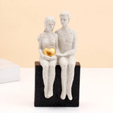 Couple with Golden Heart Showpiece