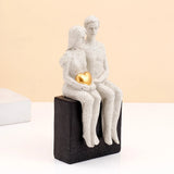 Couple with Golden Heart Showpiece