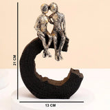 Couple on Crescent Moon Showpiece