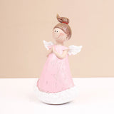Pink Praying Bell Angel Showpiece