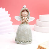 Green Hooded Praying Angel Showpiece