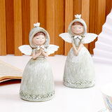 Green Hooded Serene Angel Showpiece