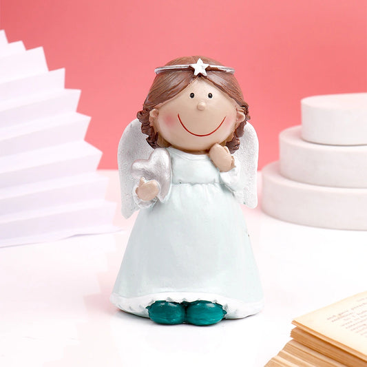 Heart Blue Angel Girl Showpiece