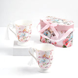 Vintage Bird Tassel Ceramic Mug Set
