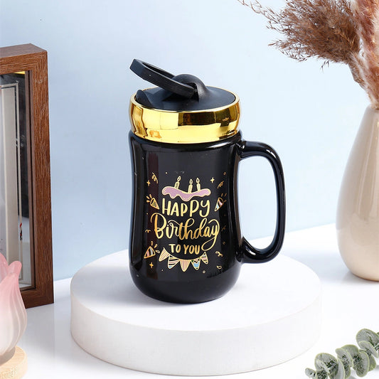 Happy Birthday To You Ceramic Mug With Lid