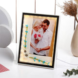Blue Floral LED Photo Frame