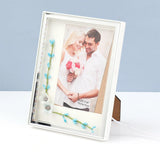 Blue Floral LED Photo Frame
