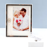 6x8 Inch Pearl & Crystal LED Photo Frame