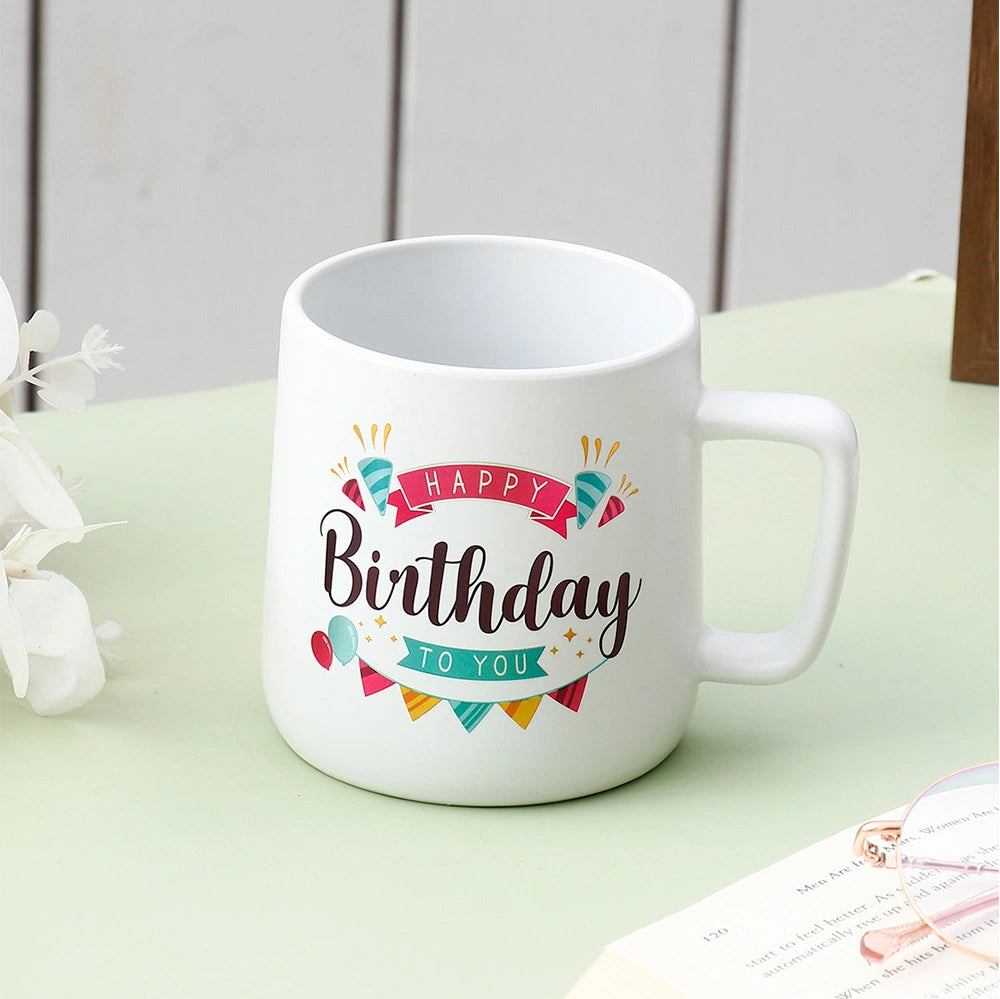 White Happy Birthday To You Ceramic Mug