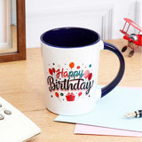 Blue Happy Birthday Ceramic Mug