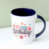 Blue Happy Birthday Ceramic Mug