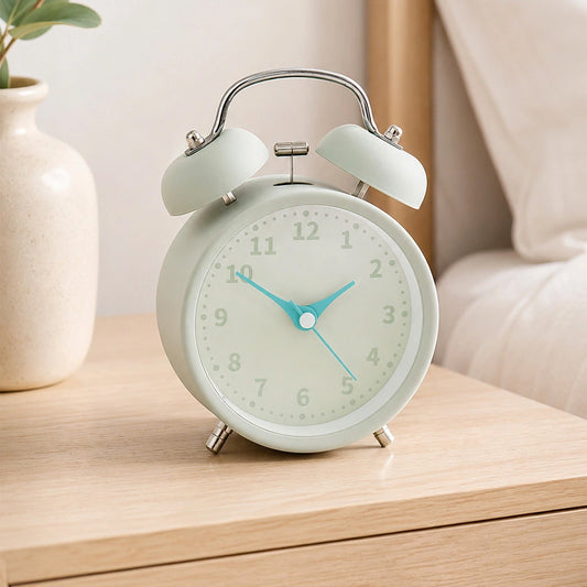 Light Green Twin Bell Alarm Clock